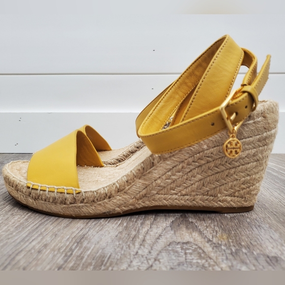 Tory Burch Shoes - Tory Burch Laurel Leather Wedges 8.5